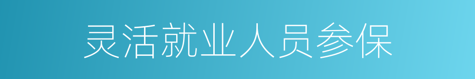 灵活就业人员参保的同义词