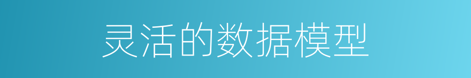 灵活的数据模型的同义词