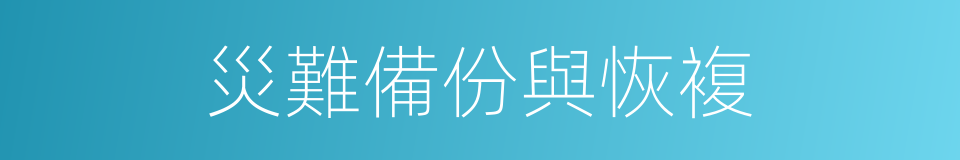 災難備份與恢複的同義詞