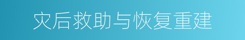 灾后救助与恢复重建的同义词