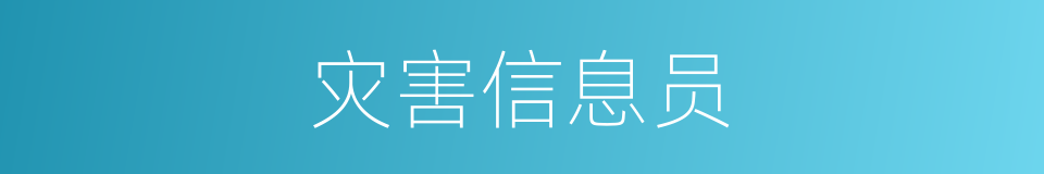 灾害信息员的同义词