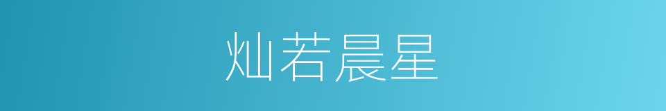 灿若晨星的同义词