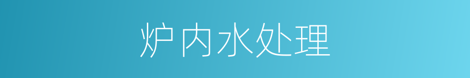 炉内水处理的同义词