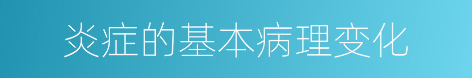 炎症的基本病理变化的同义词