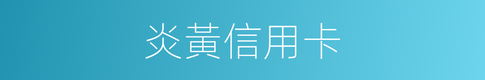 炎黃信用卡的同義詞