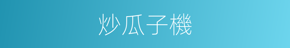 炒瓜子機的同義詞