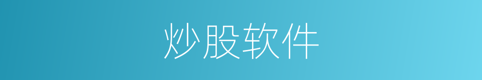炒股软件的同义词