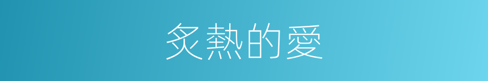 炙熱的愛的同義詞