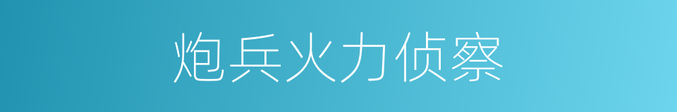 炮兵火力侦察的同义词