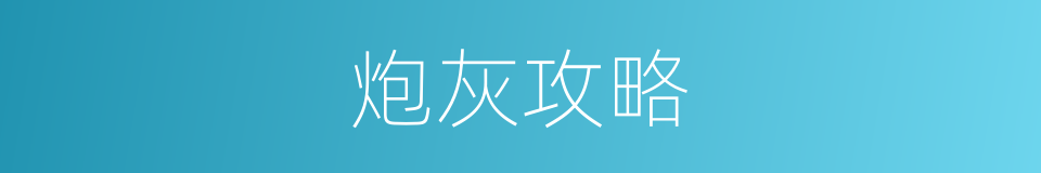 炮灰攻略的同义词
