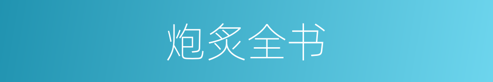 炮炙全书的同义词