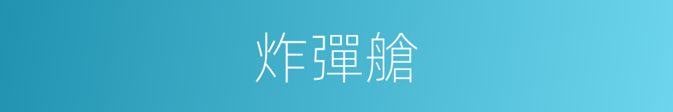 炸彈艙的同義詞