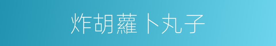 炸胡蘿卜丸子的同義詞