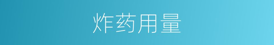炸药用量的同义词