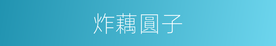 炸藕圓子的同義詞