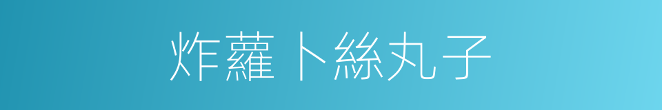 炸蘿卜絲丸子的同義詞