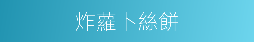 炸蘿卜絲餅的同義詞