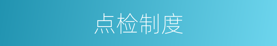 点检制度的同义词