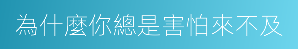 為什麼你總是害怕來不及的同義詞