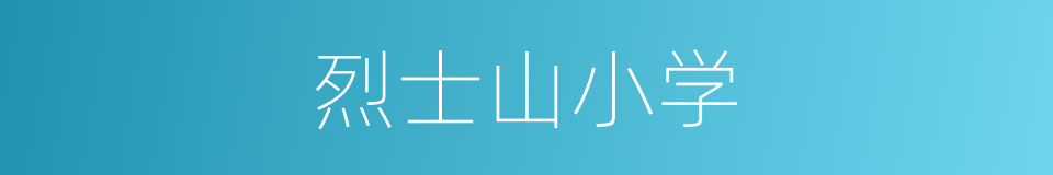 烈士山小学的同义词