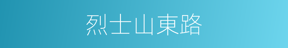 烈士山東路的同義詞