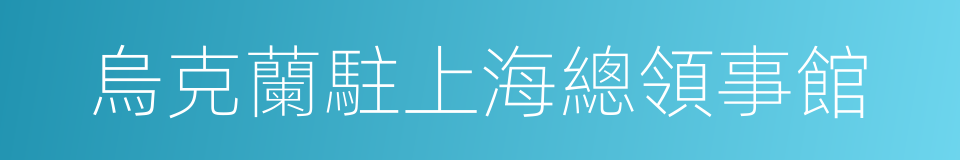 烏克蘭駐上海總領事館的同義詞