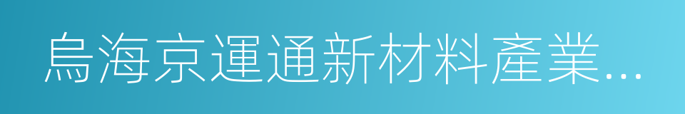 烏海京運通新材料產業園項目投資協議的同義詞