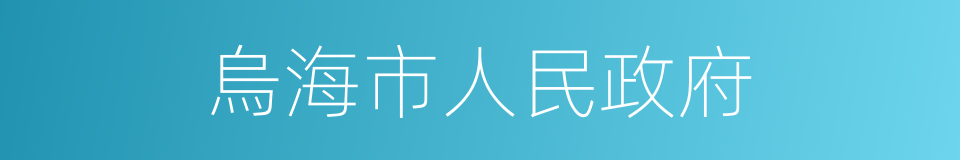 烏海市人民政府的同義詞