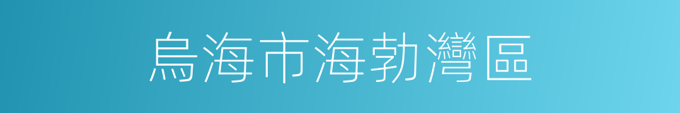 烏海市海勃灣區的同義詞