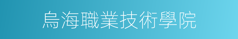 烏海職業技術學院的同義詞