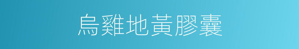烏雞地黃膠囊的同義詞