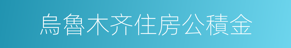 烏魯木齐住房公積金的同義詞