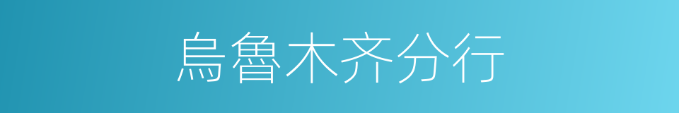 烏魯木齐分行的同義詞
