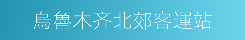 烏魯木齐北郊客運站的同義詞