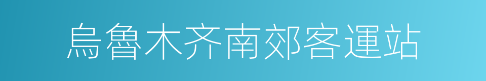 烏魯木齐南郊客運站的同義詞