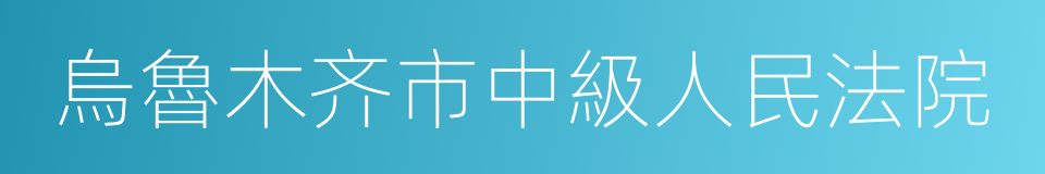 烏魯木齐市中級人民法院的同義詞
