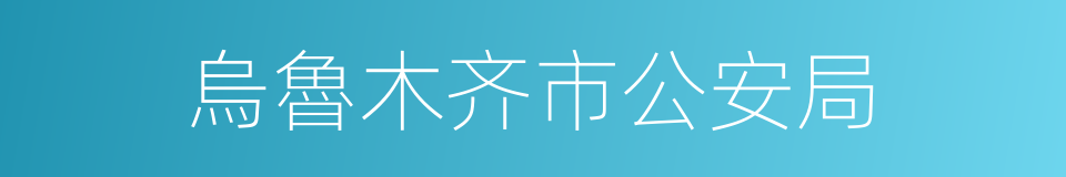 烏魯木齐市公安局的同義詞