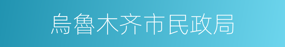 烏魯木齐市民政局的同義詞