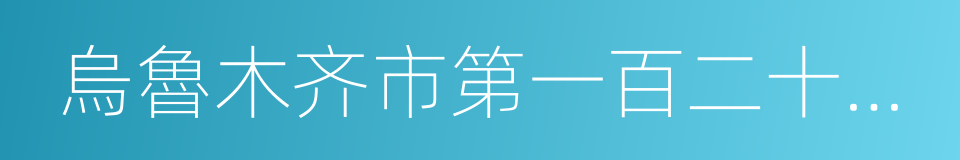 烏魯木齐市第一百二十小學的同義詞