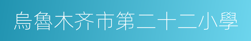 烏魯木齐市第二十二小學的同義詞