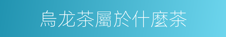 烏龙茶屬於什麼茶的同義詞