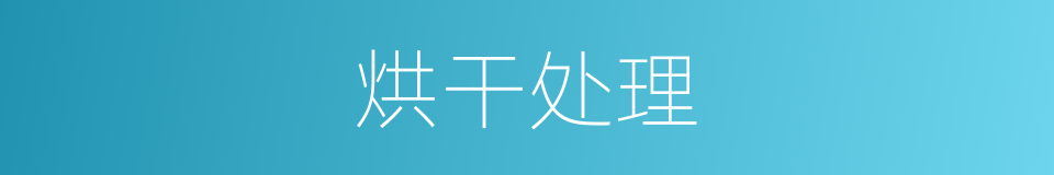烘干处理的同义词