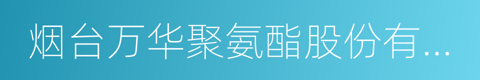 烟台万华聚氨酯股份有限公司的同义词