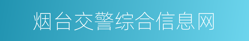 烟台交警综合信息网的同义词