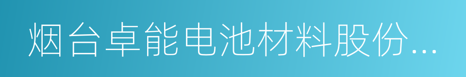 烟台卓能电池材料股份有限公司的同义词