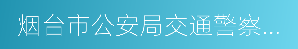 烟台市公安局交通警察支队的同义词