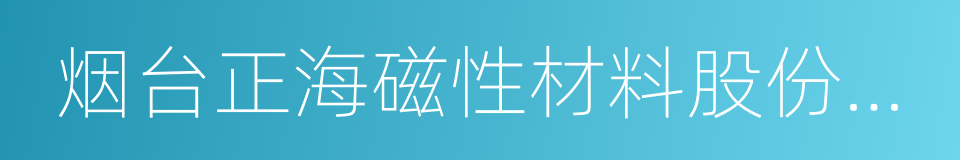 烟台正海磁性材料股份有限公司的同义词