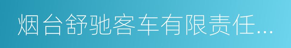 烟台舒驰客车有限责任公司的同义词