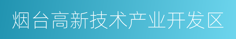 烟台高新技术产业开发区的同义词