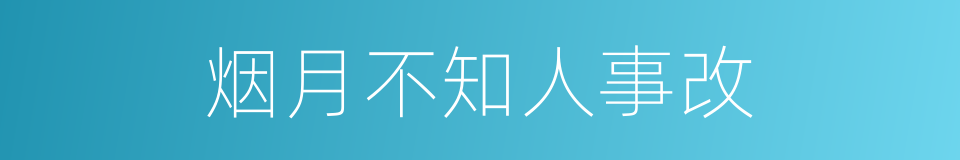 烟月不知人事改的同义词